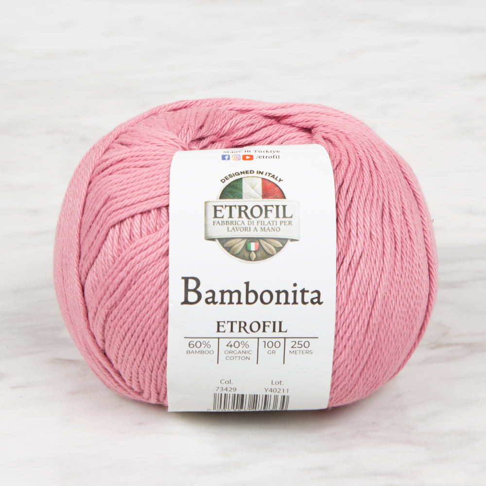 Etrofil Bambonita Pembe El Örgü İpi - 73429